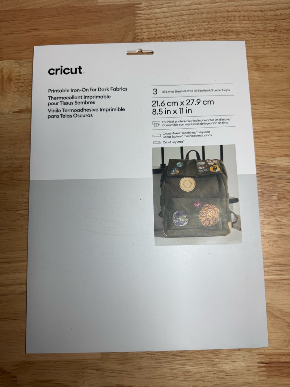 Cricut Printable Iron-On for Dark Fabrics - 3 Sheets in Pack